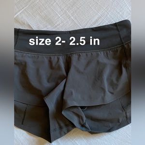 Black lululemon shorts - size 2 - 2.5 inch